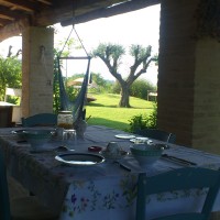 Colazione sotto il portico